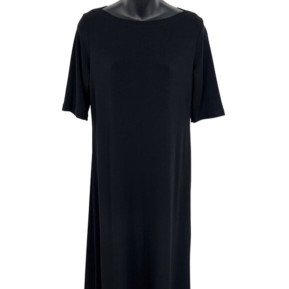 Koze Hawaii Womens Short Sleeve A-Line Midi Dress Stretch USA Scoop NWT New - Picture 4 of 9